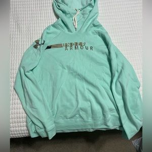 UA cowl neck hoodie with camouflage accents